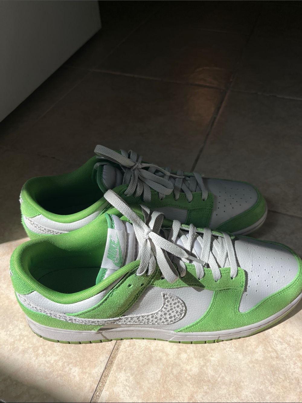 Nike dunk Low safari in White & Green